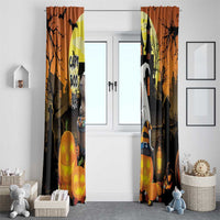Capy-Boo-Ra Halloween Window Curtain Haunted House And Pumpkin Spooky - Wonder Print Shop