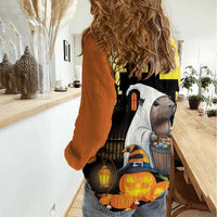Capy-Boo-Ra Halloween Women Casual Shirt Haunted House And Pumpkin Spooky - Wonder Print Shop
