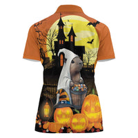 Capy-Boo-Ra Halloween Women Polo Shirt Haunted House And Pumpkin Spooky - Wonder Print Shop