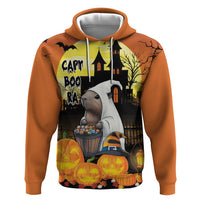 Capy-Boo-Ra Halloween Zip Hoodie Haunted House And Pumpkin Spooky - Wonder Print Shop