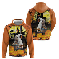 Capy-Boo-Ra Halloween Zip Hoodie Haunted House And Pumpkin Spooky - Wonder Print Shop