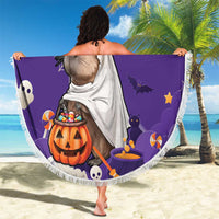 Capy-Boo-Ra Halloween Beach Blanket Bats And Pumpkins Funny Style - Wonder Print Shop