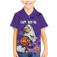 Capy-Boo-Ra Halloween Family Matching Mermaid Dress and Hawaiian Shirt Bats And Pumpkins Funny Style - Wonder Print Shop