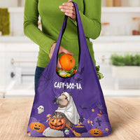 Capy-Boo-Ra Halloween Grocery Bag Bats And Pumpkins Funny Style
