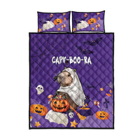 Capy-Boo-Ra Halloween Quilt Bed Set Bats And Pumpkins Funny Style - Wonder Print Shop