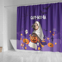 Capy-Boo-Ra Halloween Shower Curtain Bats And Pumpkins Funny Style