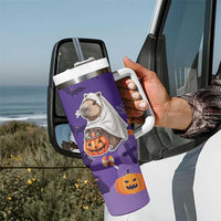 Capy-Boo-Ra Halloween Tumbler With Handle Bats And Pumpkins Cute Style - Wonder Print Shop