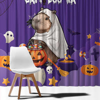 Capy-Boo-Ra Halloween Window Curtain Bats And Pumpkins Funny Style - Wonder Print Shop