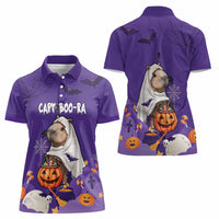Capy-Boo-Ra Halloween Women Polo Shirt Bats And Pumpkins Funny Style - Wonder Print Shop