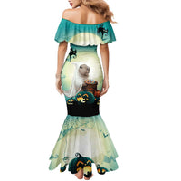 Capy-Boo-Ra Halloween Family Matching Mermaid Dress and Hawaiian Shirt Spooky Halloween Night With Pumpkins - Wonder Print Shop