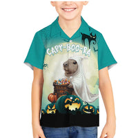 Capy-Boo-Ra Halloween Family Matching Mermaid Dress and Hawaiian Shirt Spooky Halloween Night With Pumpkins - Wonder Print Shop