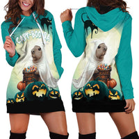 Capy-Boo-Ra Halloween Hoodie Dress Spooky Halloween Night With Pumpkins - Wonder Print Shop