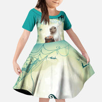 Capy-Boo-Ra Halloween Kid Short Sleeve Dress Spooky Halloween Night With Pumpkins - Wonder Print Shop