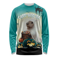 Capy-Boo-Ra Halloween Long Sleeve Shirt Spooky Halloween Night With Pumpkins - Wonder Print Shop