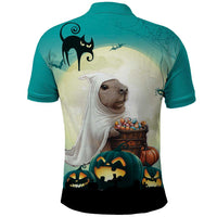 Capy-Boo-Ra Halloween Polo Shirt Spooky Halloween Night With Pumpkins - Wonder Print Shop