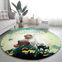Capy-Boo-Ra Halloween Round Carpet Spooky Halloween Night With Pumpkins