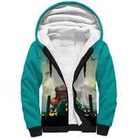 Capy-Boo-Ra Halloween Sherpa Hoodie Spooky Halloween Night With Pumpkins - Wonder Print Shop