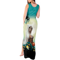 Capy-Boo-Ra Halloween Tank Maxi Dress Spooky Halloween Night With Pumpkins - Wonder Print Shop