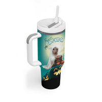 Capy-Boo-Ra Halloween Tumbler With Handle Spooky Halloween Night With Pumpkins - Wonder Print Shop