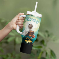Capy-Boo-Ra Halloween Tumbler With Handle Spooky Halloween Night With Pumpkins - Wonder Print Shop