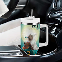 Capy-Boo-Ra Halloween Tumbler With Handle Spooky Halloween Night With Pumpkins - Wonder Print Shop