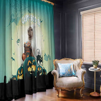 Capy-Boo-Ra Halloween Window Curtain Spooky Halloween Night With Pumpkins - Wonder Print Shop