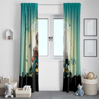 Capy-Boo-Ra Halloween Window Curtain Spooky Halloween Night With Pumpkins - Wonder Print Shop