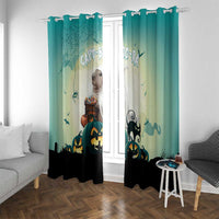 Capy-Boo-Ra Halloween Window Curtain Spooky Halloween Night With Pumpkins - Wonder Print Shop