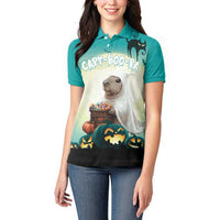 Capy-Boo-Ra Halloween Women Polo Shirt Spooky Halloween Night With Pumpkins - Wonder Print Shop