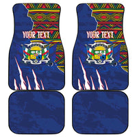 Personalized Central African Republic Since 1958 Car Mats Coat Of Arms With Kente Pattern - Wonder Print Shop