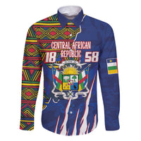 Personalized Central African Republic Since 1958 Family Matching Short Sleeve Bodycon Dress and Hawaiian Shirt Coat Of Arms With Kente Pattern - Wonder Print Shop