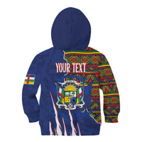 Personalized Central African Republic Since 1958 Kid Hoodie Coat Of Arms With Kente Pattern - Wonder Print Shop