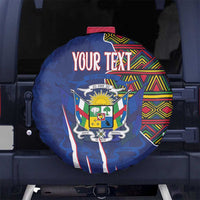 Personalized Central African Republic Since 1958 Spare Tire Cover Coat Of Arms With Kente Pattern - Wonder Print Shop