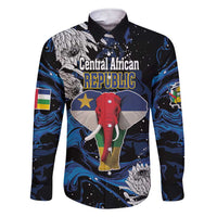 Personalized Central African Republic Elephant Family Matching Short Sleeve Bodycon Dress and Hawaiian Shirt King Protea - Abstract Style - Wonder Print Shop
