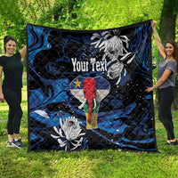 Personalized Central African Republic Elephant Quilt King Protea - Abstract Style - Wonder Print Shop