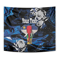 Personalized Central African Republic Elephant Tapestry King Protea - Abstract Style - Wonder Print Shop