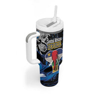 Personalized Central African Republic Elephant Tumbler With Handle King Protea - Abstract Style - Wonder Print Shop