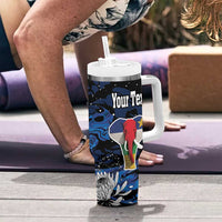 Personalized Central African Republic Elephant Tumbler With Handle King Protea - Abstract Style - Wonder Print Shop