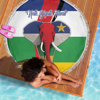 Central African Republic Republic Day 1958 Beach Blanket Unite, Dignite, Travail - Flag Style - Wonder Print Shop
