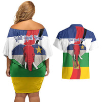 Central African Republic Republic Day 1958 Couples Matching Off Shoulder Short Dress and Hawaiian Shirt Unite, Dignite, Travail - Flag Style - Wonder Print Shop