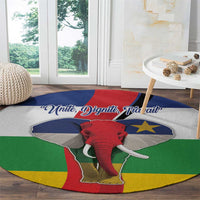 Central African Republic Republic Day 1958 Round Carpet Unite, Dignite, Travail - Flag Style