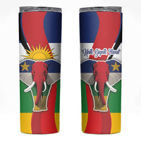 Central African Republic Republic Day 1958 Skinny Tumbler Unit, Dignit, Travail - Flag Style - Wonder Print Shop