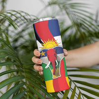 Central African Republic Republic Day 1958 Skinny Tumbler Unit, Dignit, Travail - Flag Style - Wonder Print Shop
