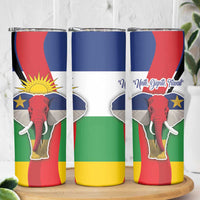 Central African Republic Republic Day 1958 Skinny Tumbler Unit, Dignit, Travail - Flag Style - Wonder Print Shop