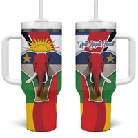 Central African Republic Republic Day 1958 Tumbler With Handle Unit, Dignit, Travail - Flag Style - Wonder Print Shop