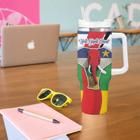 Central African Republic Republic Day 1958 Tumbler With Handle Unit, Dignit, Travail - Flag Style - Wonder Print Shop