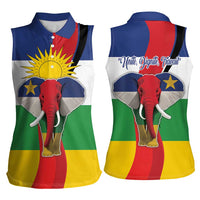 Central African Republic Republic Day 1958 Women Sleeveless Polo Shirt Unite, Dignite, Travail - Flag Style - Wonder Print Shop