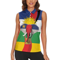 Central African Republic Republic Day 1958 Women Sleeveless Polo Shirt Unite, Dignite, Travail - Flag Style - Wonder Print Shop