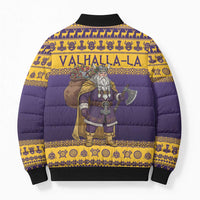 Merry Christmas from Vikingnations Bomber Puffer Jacket Valhalla-La Santa - Wonder Print Shop