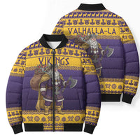 Merry Christmas from Vikingnations Bomber Puffer Jacket Valhalla-La Santa - Wonder Print Shop